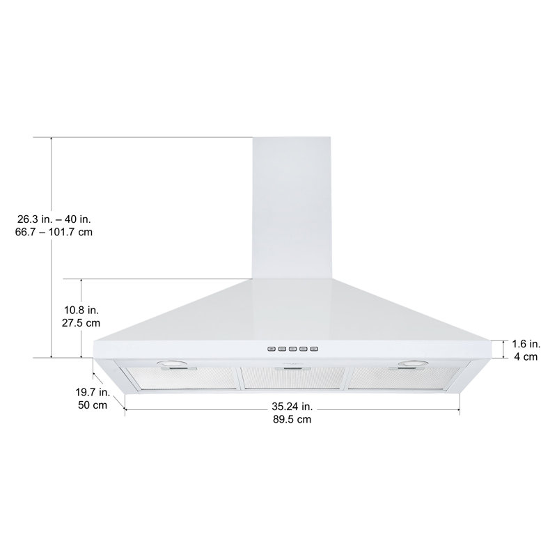 Ancona 36" Convertible WallMounted Pyramid Range Hood & Reviews Wayfair